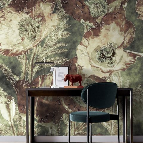 Oil Painting Flowers Wallpaper Mural