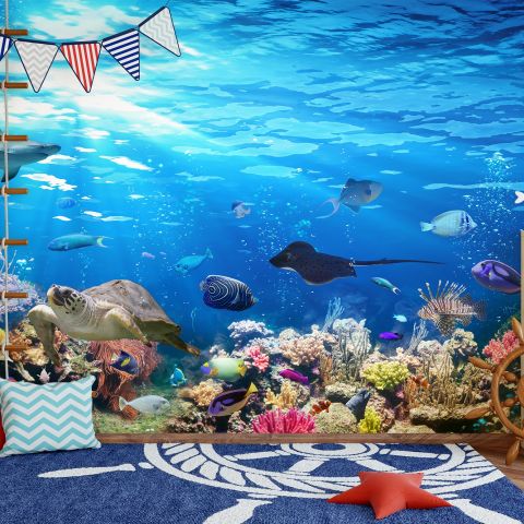 Ocean Fishes in the Undersea Wallpaper Mural