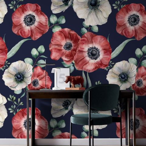 Corn Poppy Floral Wallpaper Mural