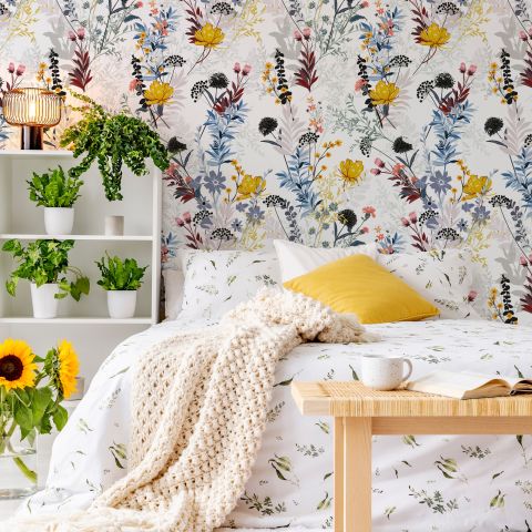 Colorful Wildflower Wallpaper Mural