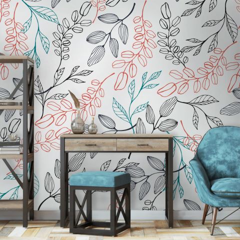 Leaves and Branches Wallpaper Mural