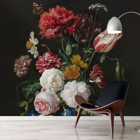 Dutch Florals Still Life Flowers in Vase Wallpaper Mural