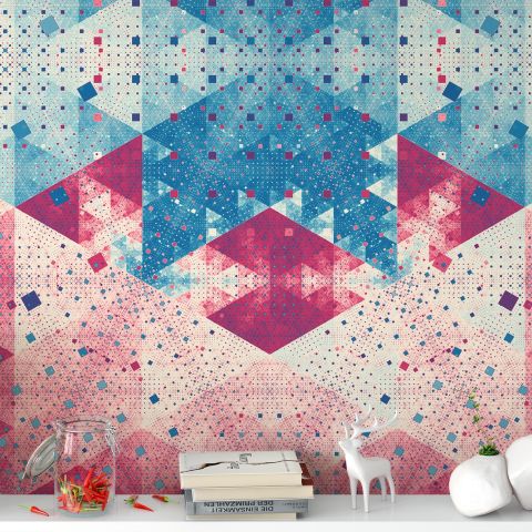 Abstract Geometric Shapes Wallpaper Mural