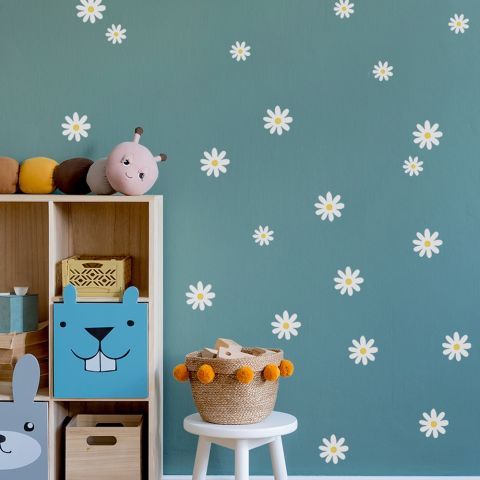 Small Cute Daisy Flowers for Kids Room Wall Decal Sticker