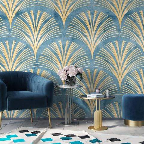 Soft Gatsby Style Art Deco Wallpaper Mural
