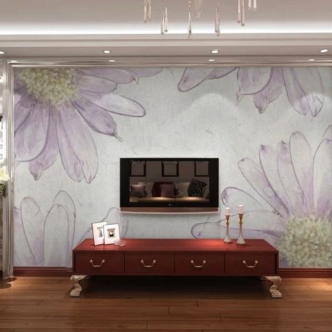Vintage Daisy Floral Art Wallpaper Mural