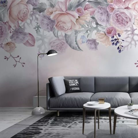 Vintage Vine Floral Wallpaper Mural