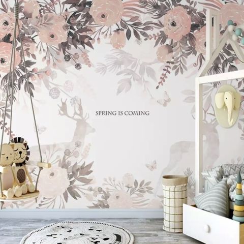 Vintage Flowers Spring Wallpaper Mural