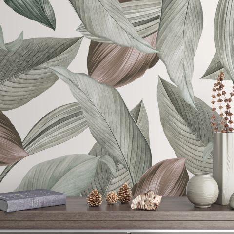 Vintage Leaf Wallpaper Wallpaper Mural