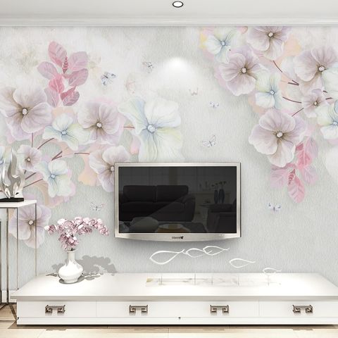 Watercolor Soft Floral Wallpaper Mural
