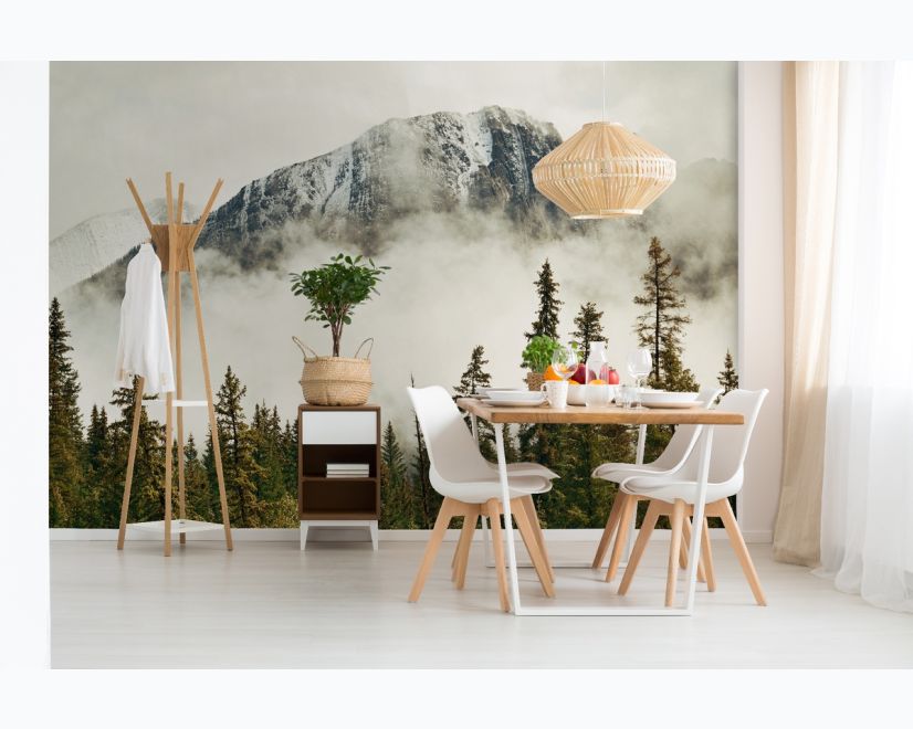 Snowy Mountain Landscape Wallpaper Mural main product photo