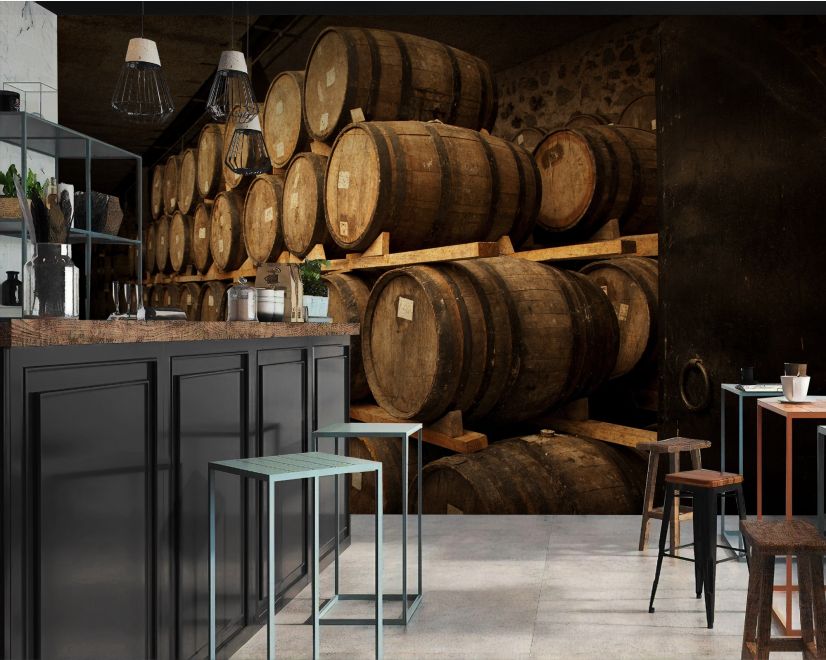 Beer Keg Pattern Wallpaper Mural main product photo