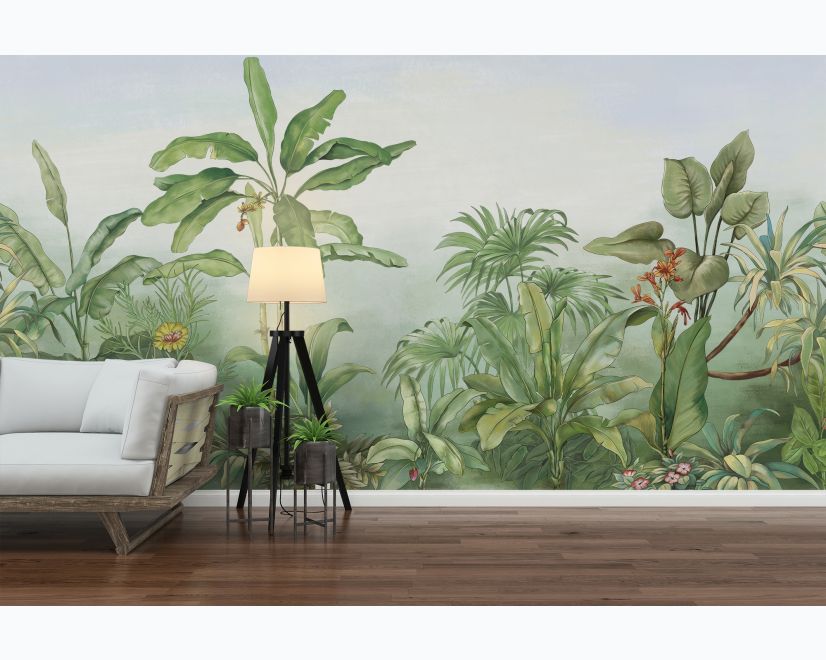 Tropical Rainforest Drawing Art Wallpaper Mural main product photo