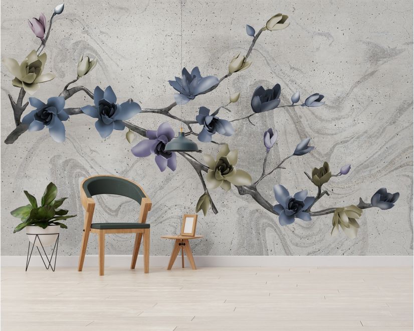 Retro Magnolia Blossom Wallpaper Mural main product photo