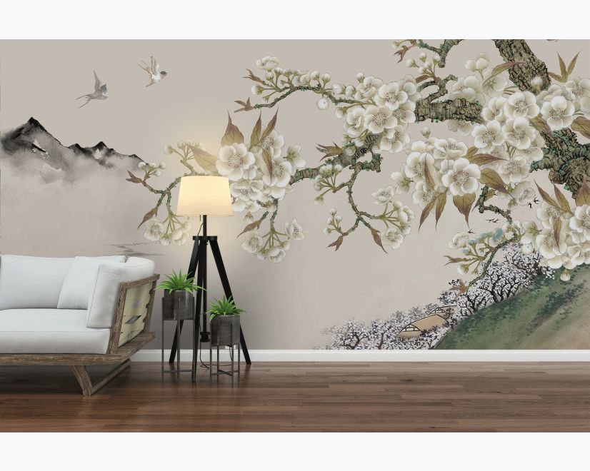 Retro Plum Blossom Wallpaper Mural main product photo