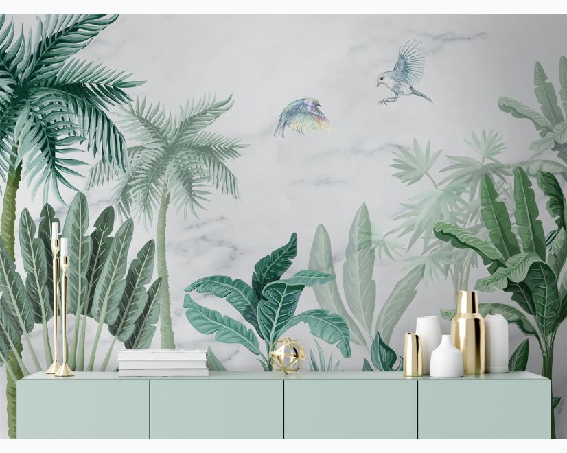 Green Tropical Forest Wallpaper Mural main product photo