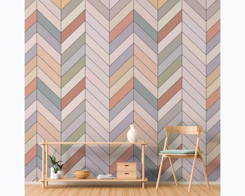 Vintage Chevron Pattern Wallpaper Mural main product photo