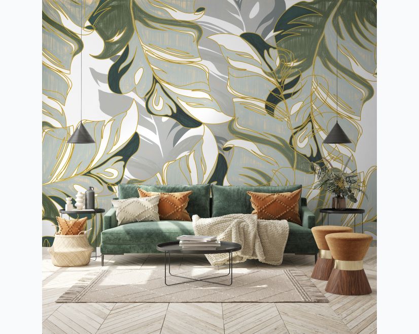 Tropical Fresh Leaf Wallpaper Mural main product photo