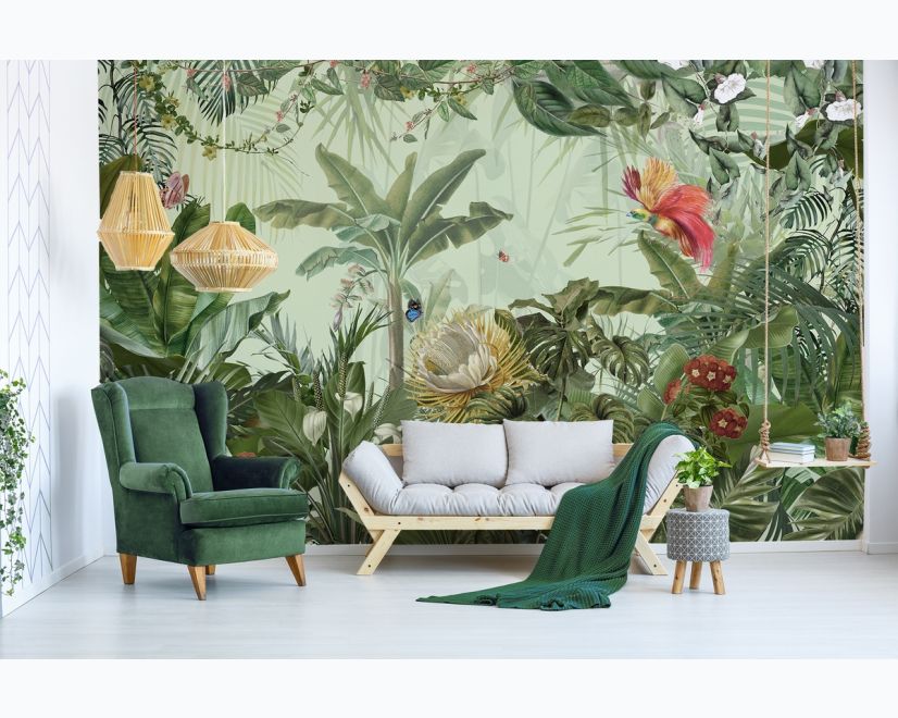 Tropical Jungle Plants Wallpaper Mural main product photo