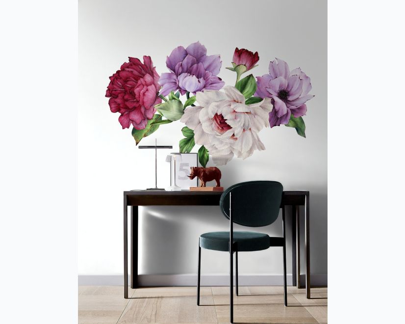 Peony Floral Colorful Bouquet Wall Decal Sticker main product photo