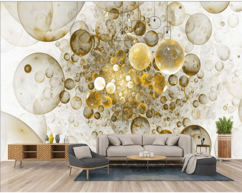 3D Look Abstract Fractal Glitter Bubbles Wallpaper Mural main product photo