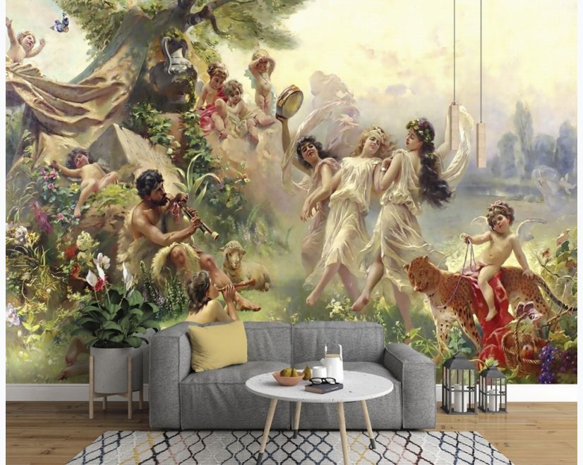 Oil Painting Abstract Angel Wallpaper Mural main product photo
