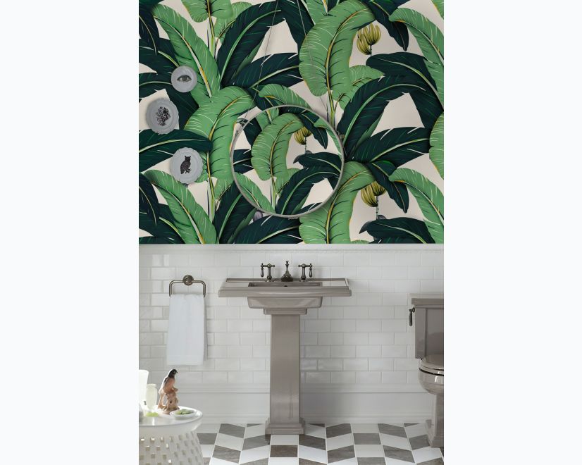 Banana Leaf Pattern Wallpaper Mural main product photo