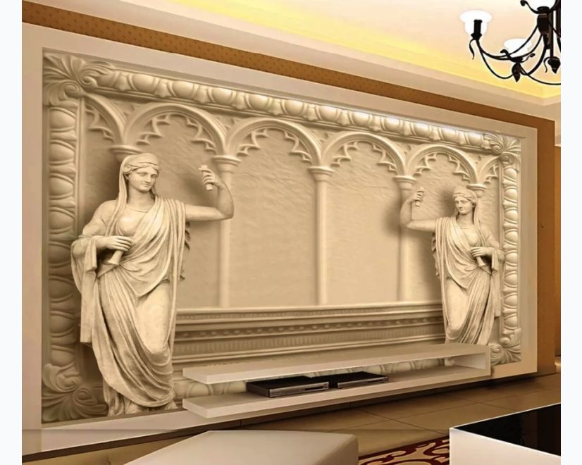3D Embossed Look Byzantine Sculptures Wallpaper Mural main product photo