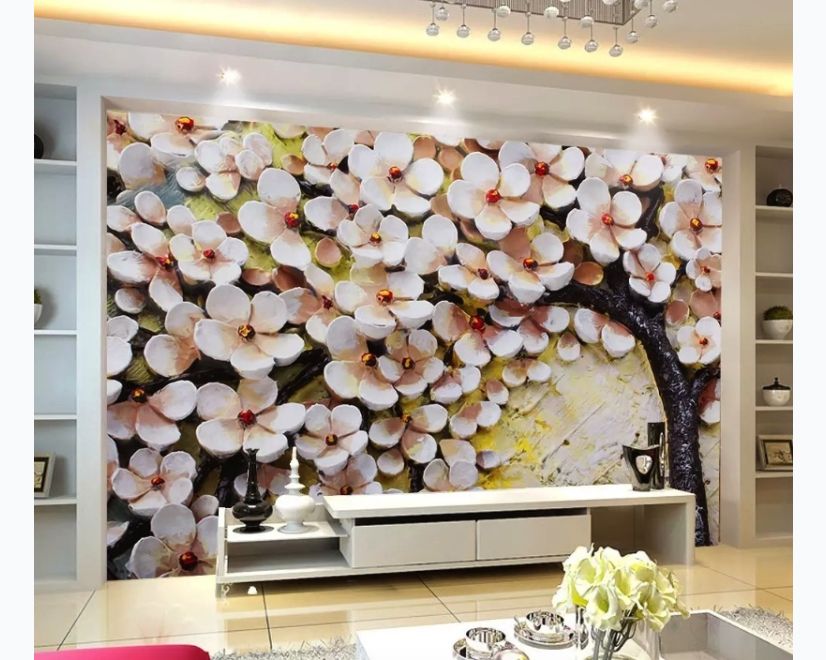 Oil Painting Cherry Blossom Wallpaper Mural main product photo