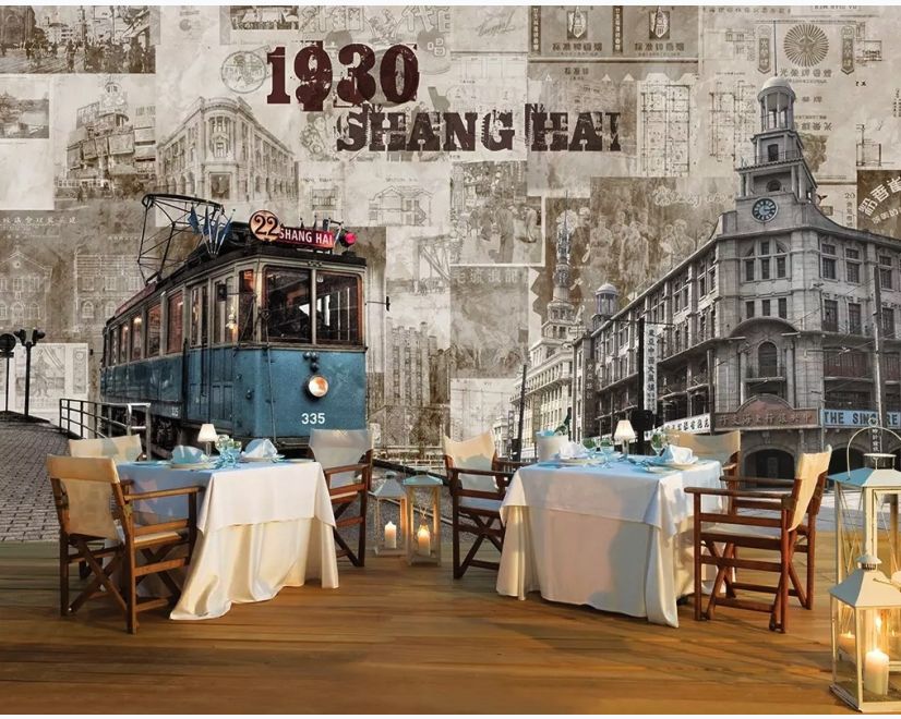 Vintage Shanghai City Wallpaper Mural main product photo