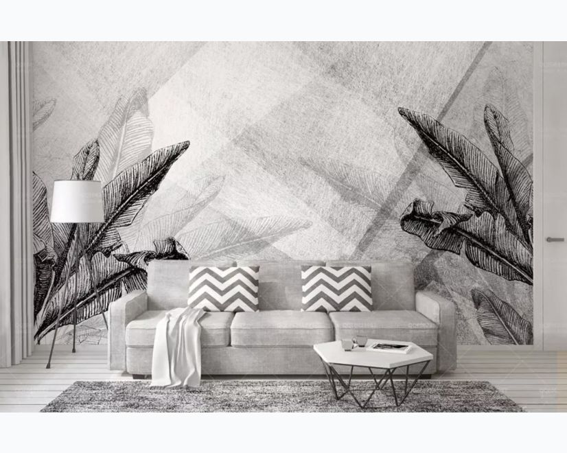Dark Banana Leaf Wallpaper Mural main product photo