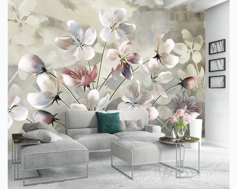 Oil Painting Dark Floral Wallpaper Mural main product photo