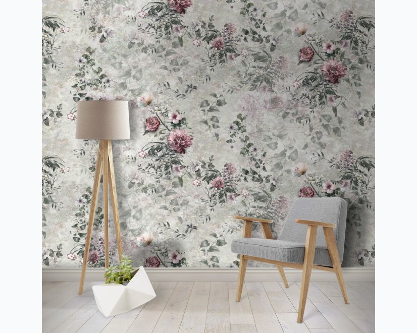 Vintage Floral Wallpaper Mural main product photo