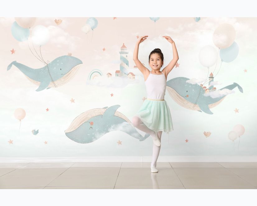 Kids Soft Whale Undersea Life Wallpaper Mural main product photo