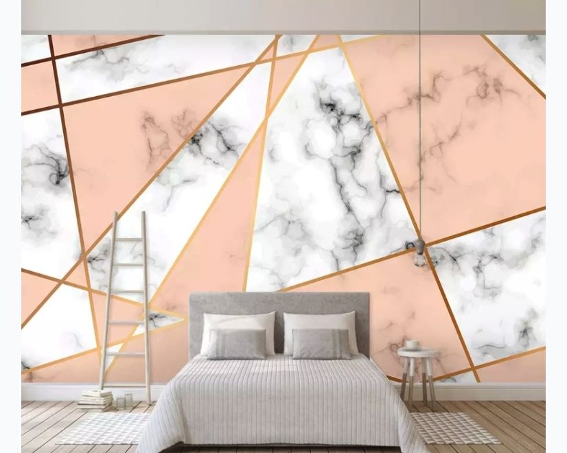 Gray Pink Marble Pattern Wallpaper Mural main product photo