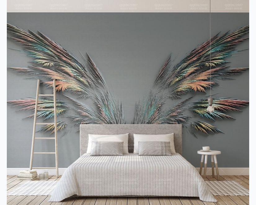 3D Embossed Look Dark Wing Wallpaper Mural main product photo