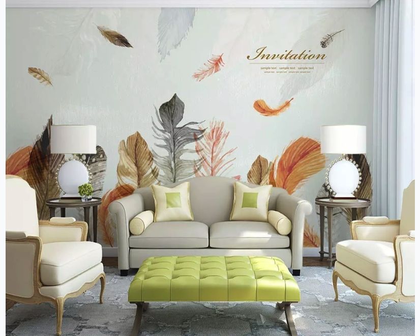 Vintage Feather Wallpaper Mural main product photo
