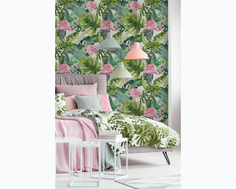 Flamingo Tropical Pattern Walllpaper Wallpaper Mural main product photo