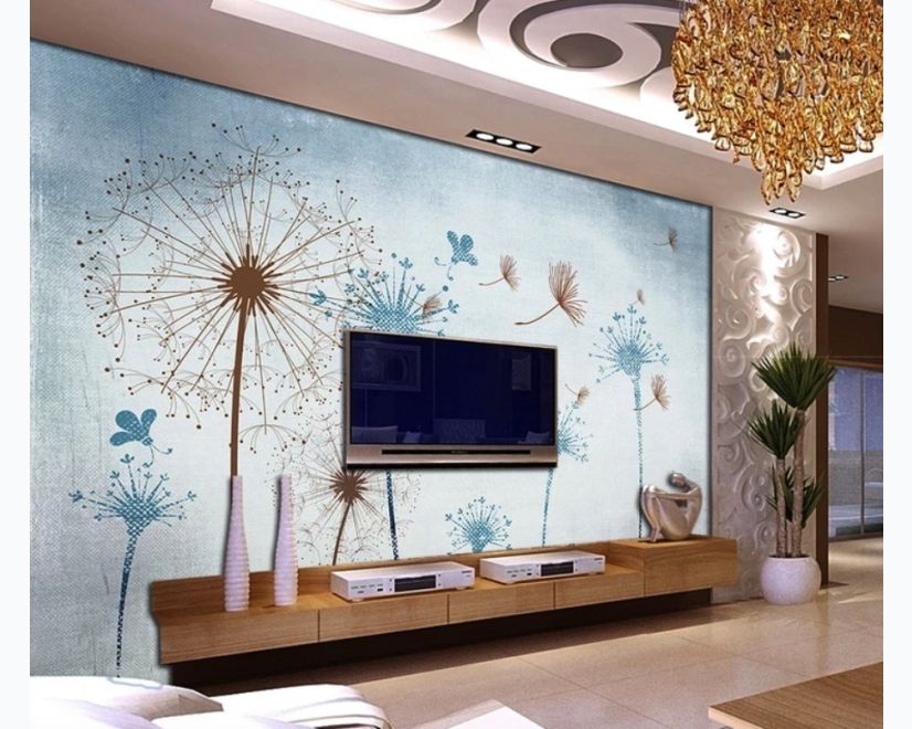 Vintage Dandelion Floral Wallpaper Mural main product photo