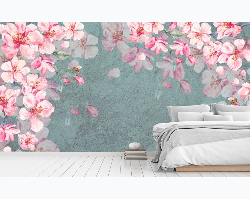 Cherry Blossom Pink Sakura Floral Wallpaper Mural main product photo