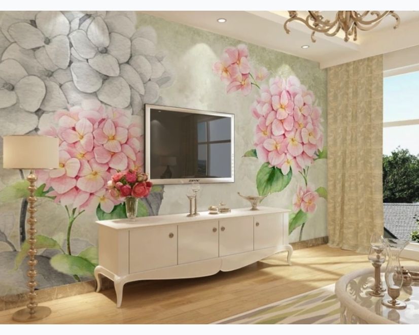 Hydrangea Floral Art Wallpaper Mural main product photo