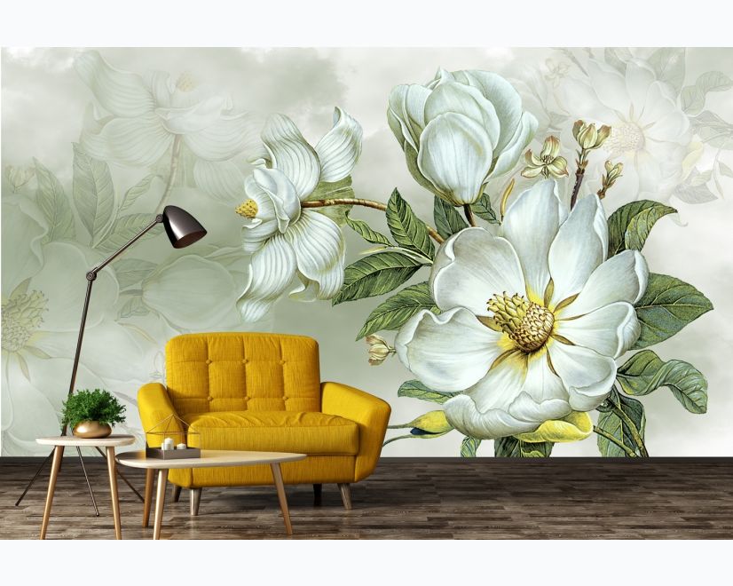 Nostalgic Magnolia Floral Wallpaper Mural main product photo