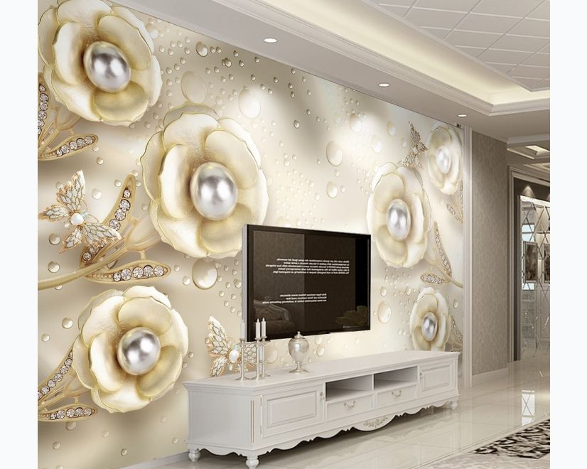 Pearl Anemone Floral Wallpaper Mural main product photo