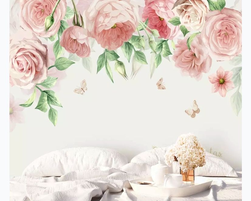 Pink Flower Art Wallpaper Mural main product photo
