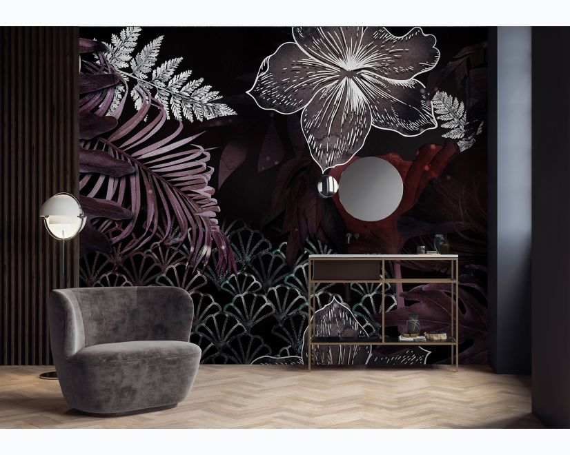 Dark Leaf Wallpaper Mural main product photo