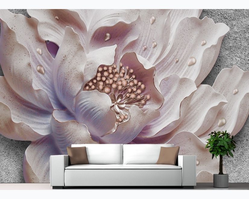 3D Look Soft Floral Wallpaper Mural main product photo
