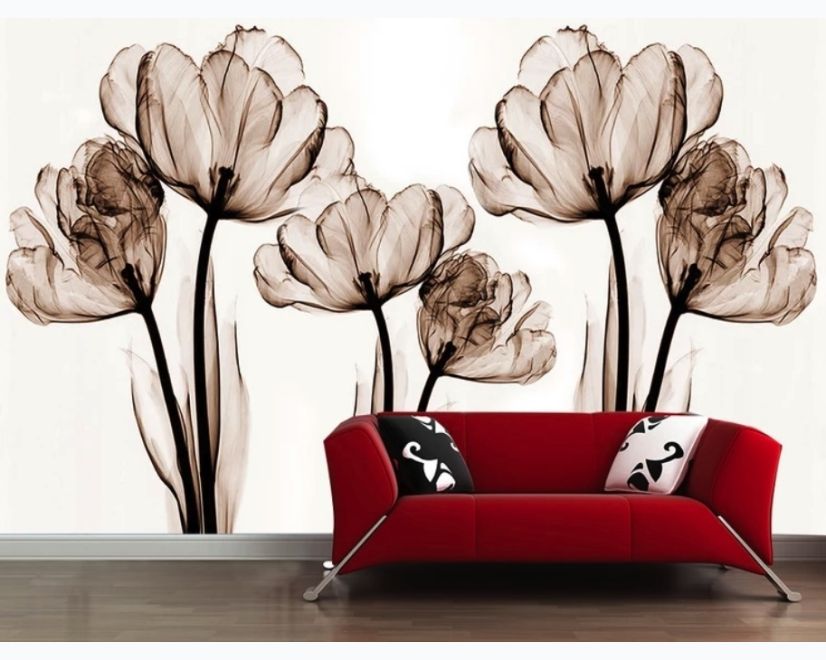 Transparent Floral Art Wallpaper Mural main product photo