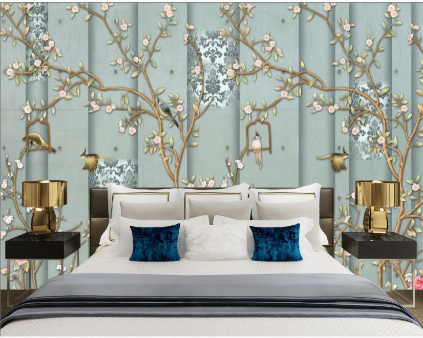 Chinese Style Vintage Floral Blossom Wallpaper Mural main product photo