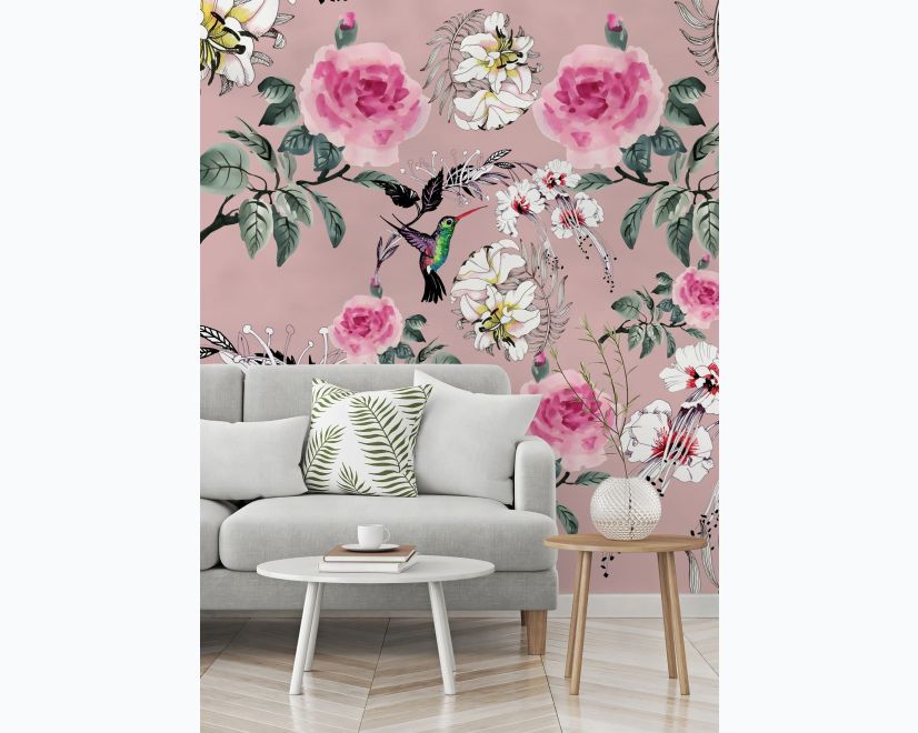 Pink Vintage Floral Wallpaper Pattern