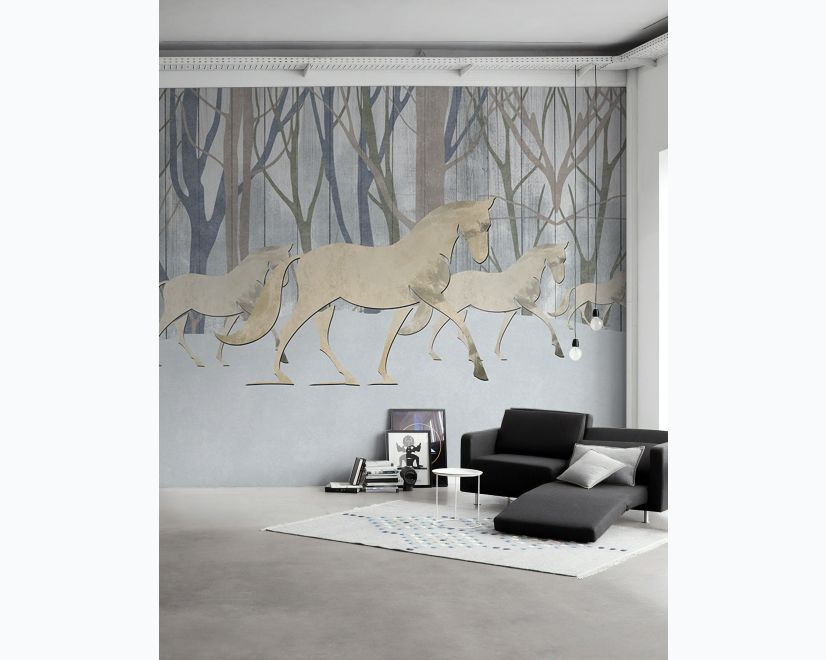 Abstract Horse and Forest Wallpaper Mural main product photo